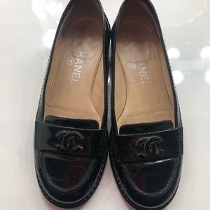 Chanel patent leather loafers